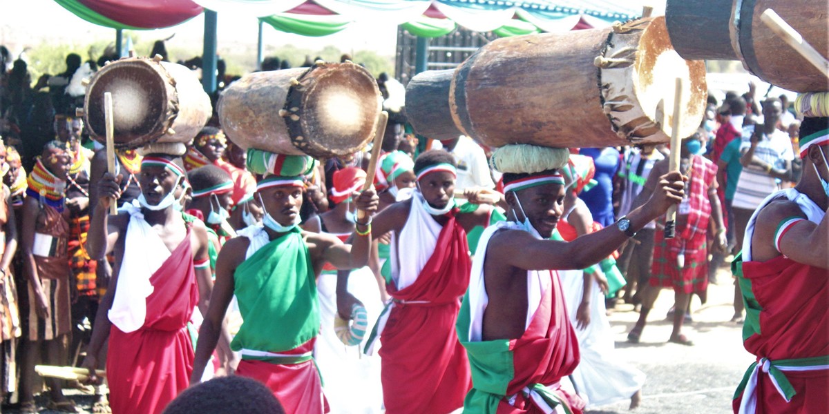 Burundi Turkana Festival Drums On Head Marching