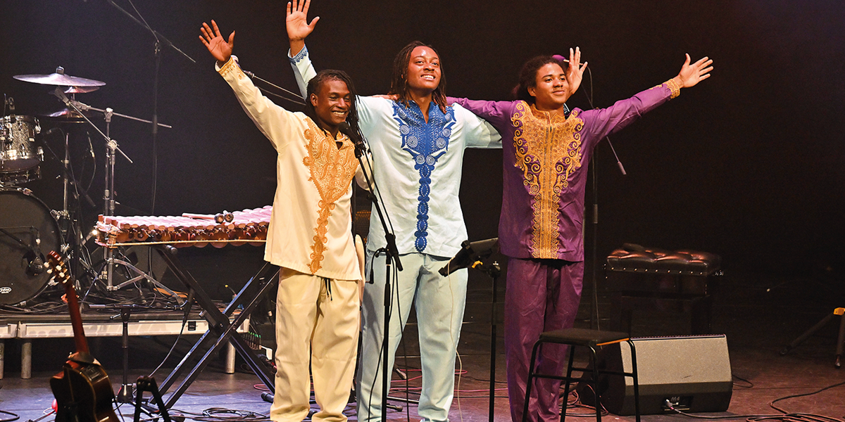 Gambiana Barbican 110524 997 Photo By Mark Allan. L R Musa Filly Jobarteh, Sidiki Jobarteh And Carllo Yaboy