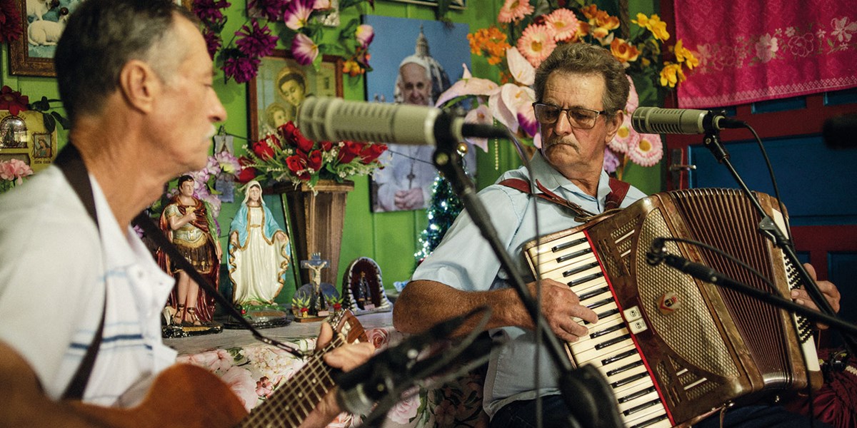 Michał (Left) And Polan Szymanek During The Recordings In Polan's House